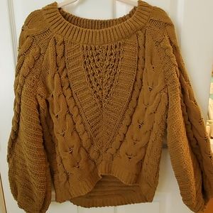 Express citron bubble sleeve sweater